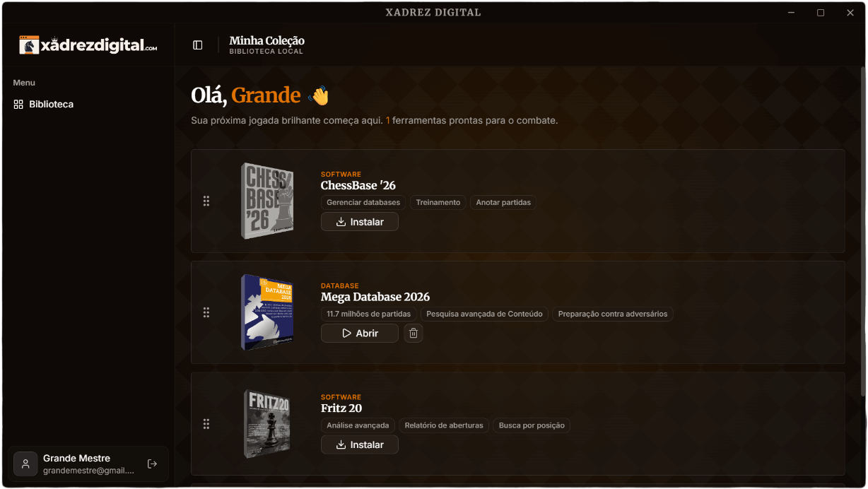 Interface do App Xadrez Digital