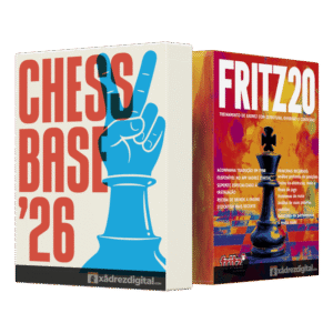 Combo de software ChessBase 26 e engine Fritz 20 com interface em português